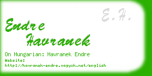 endre havranek business card